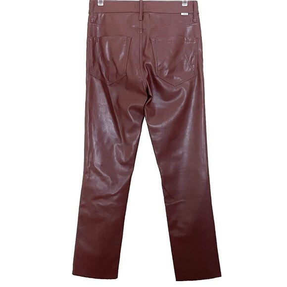 Mother The Mid Rise Dazzler Ankle Jeans 27 Brown Wax On Wax Off Faux Leather - Picture 3 of 14